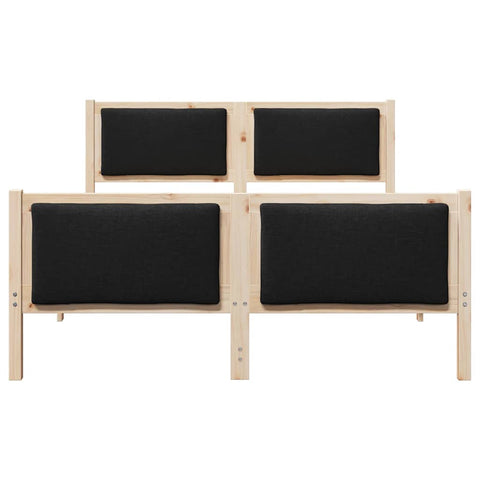 vidaXL Bed Frame with Headboard Black 135 x 190 cm Fabric