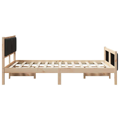 vidaXL Bed Frame with Headboard Black 135 x 190 cm Fabric