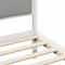 vidaXL Bed Frame with Headboard Light Grey 135 x 190 cm Fabric