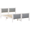 vidaXL Bed Frame with Headboard Light Grey 135 x 190 cm Fabric