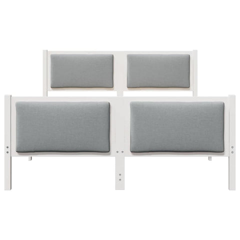 vidaXL Bed Frame with Headboard Light Grey 135 x 190 cm Fabric