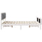 vidaXL Bed Frame with Headboard Light Grey 135 x 190 cm Fabric