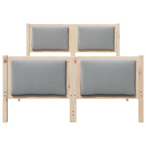 vidaXL Bed Frame with Headboard Light Grey 120 x 190 cm Fabric