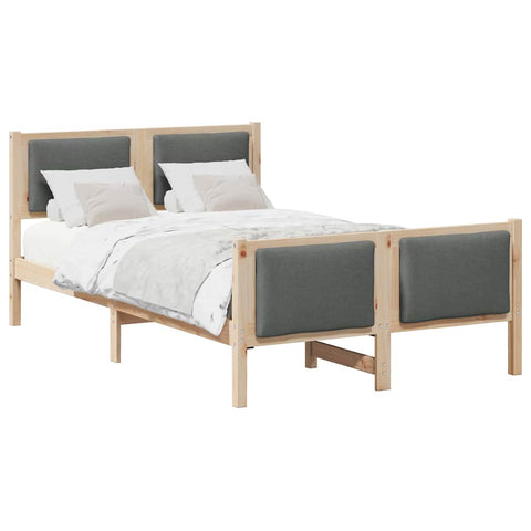 vidaXL Bed Frame with Headboard Dark Grey 120 x 190 cm Fabric