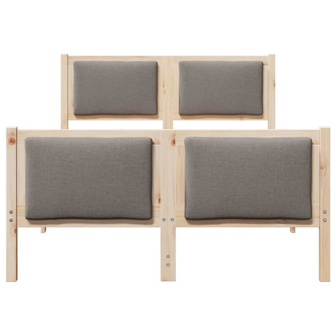vidaXL Bed Frame with Headboard Taupe 120 x 190 cm Fabric