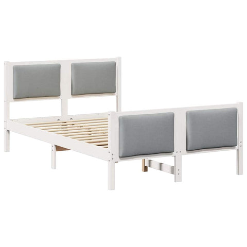vidaXL Bed Frame with Headboard Light Grey 120 x 190 cm Fabric