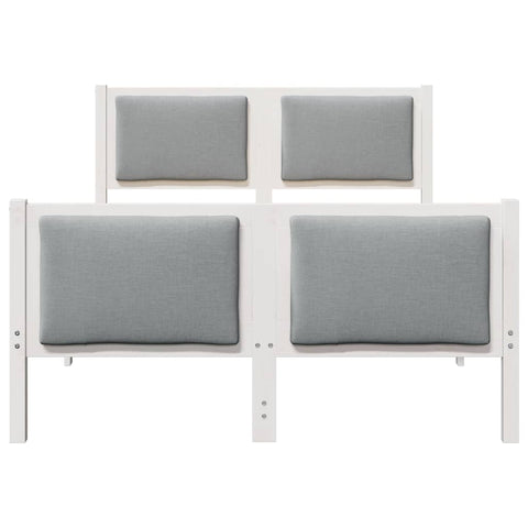 vidaXL Bed Frame with Headboard Light Grey 120 x 190 cm Fabric