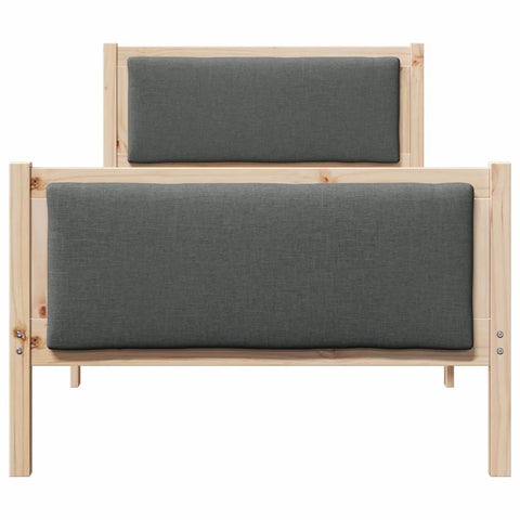 vidaXL Bed Frame with Headboard Dark Grey 100 x 200 cm Fabric