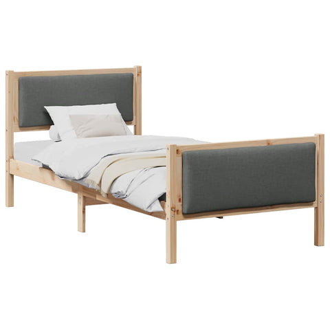 vidaXL Bed Frame with Headboard Dark Grey 100 x 200 cm Fabric