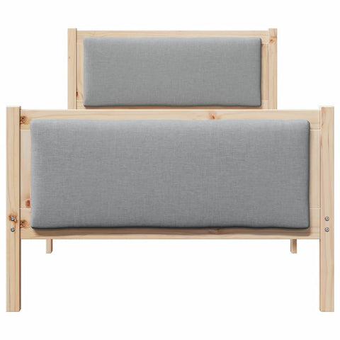 vidaXL Bed Frame with Headboard Light Grey 90 x 200 cm Fabric