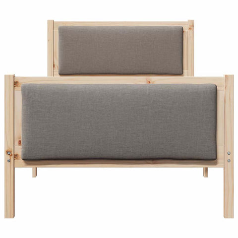 vidaXL Bed Frame with Headboard Taupe 90 x 200 cm Fabric