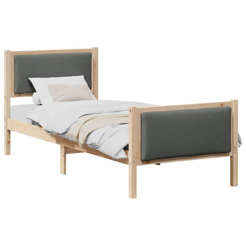 vidaXL Bed Frame with Headboard Dark Grey 80 x 200 cm Fabric