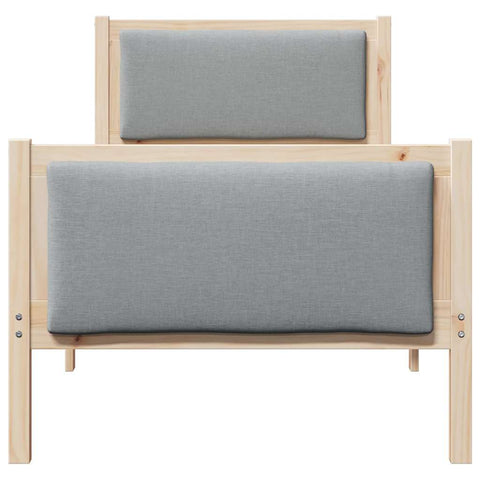 vidaXL Bed Frame with Headboard Light Grey 75 x 190 cm Fabric