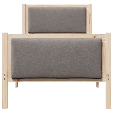vidaXL Bed Frame with Headboard Taupe 75 x 190 cm Fabric