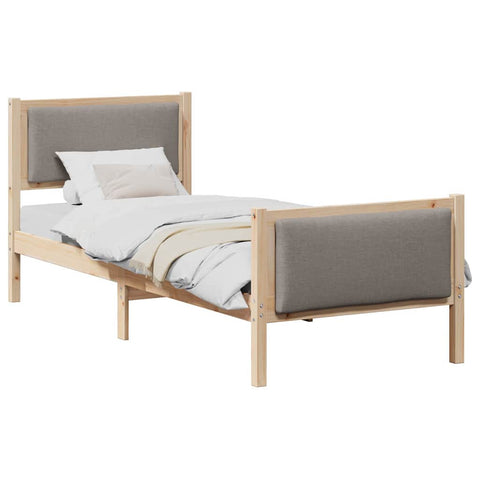 vidaXL Bed Frame with Headboard Taupe 75 x 190 cm Fabric