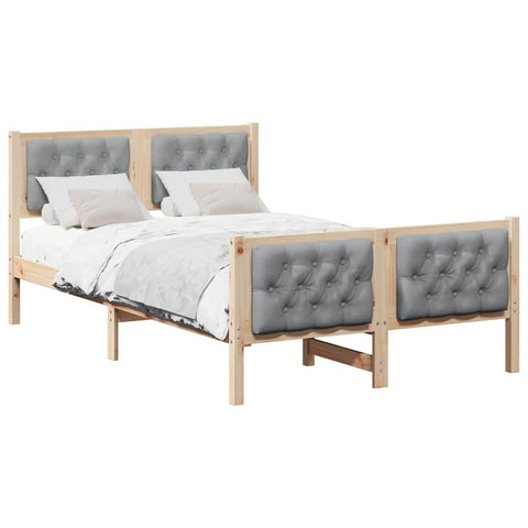 vidaXL Bed Frame with Headboard Light Grey 120 x 200 cm Fabric