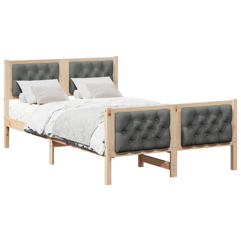 vidaXL Bed Frame with Headboard Dark Grey 120 x 200 cm Fabric
