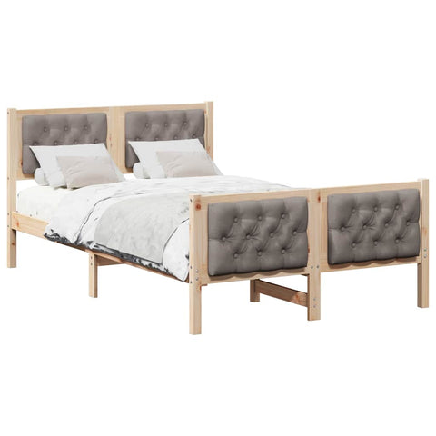 vidaXL Bed Frame with Headboard Taupe 120 x 200 cm Fabric