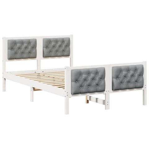 vidaXL Bed Frame with Headboard Light Grey 120 x 200 cm Fabric