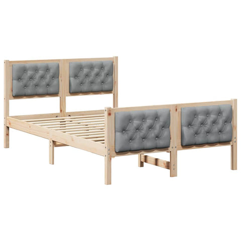 vidaXL Bed Frame with Headboard Light Grey 120 x 190 cm Fabric