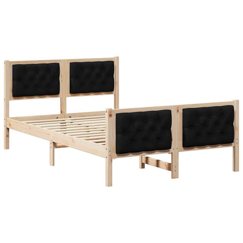 vidaXL Bed Frame with Headboard Black 120 x 190 cm Fabric