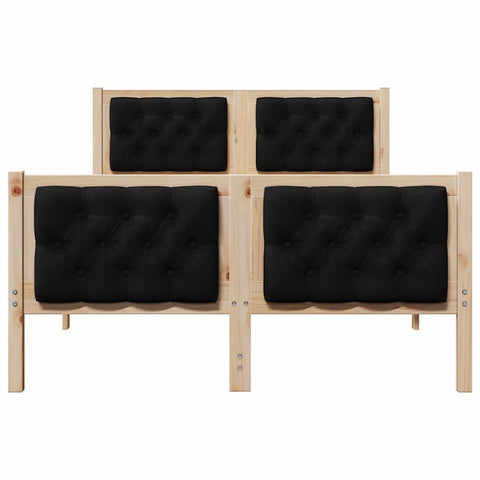 vidaXL Bed Frame with Headboard Black 120 x 190 cm Fabric