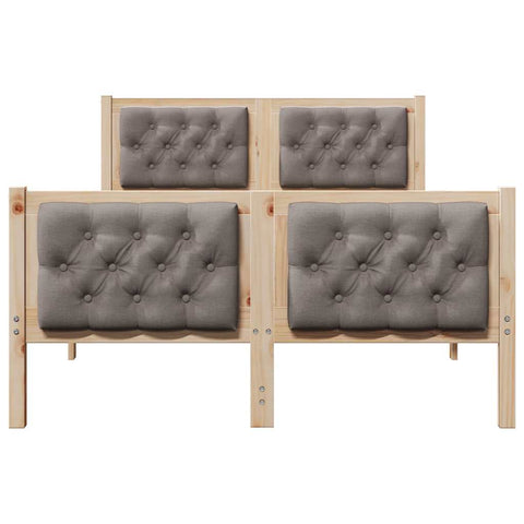 vidaXL Bed Frame with Headboard Taupe 120 x 190 cm Fabric