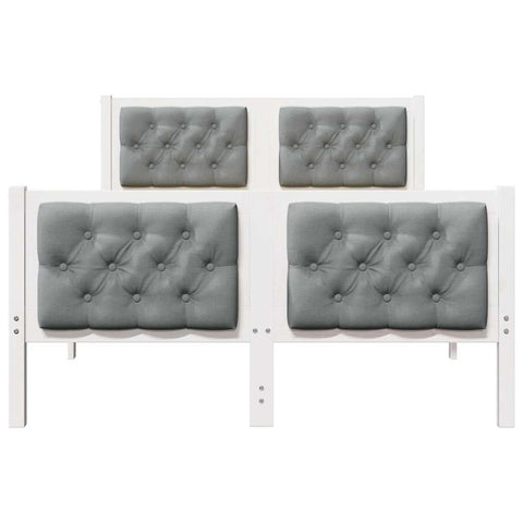 vidaXL Bed Frame with Headboard Light Grey 120 x 190 cm Fabric