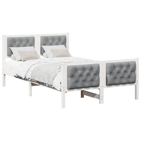 vidaXL Bed Frame with Headboard Light Grey 120 x 190 cm Fabric