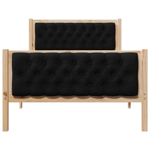 vidaXL Bed Frame with Headboard Black 100 x 200 cm Fabric