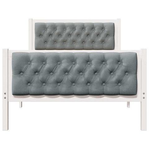 vidaXL Bed Frame with Headboard Light Grey 100 x 200 cm Fabric