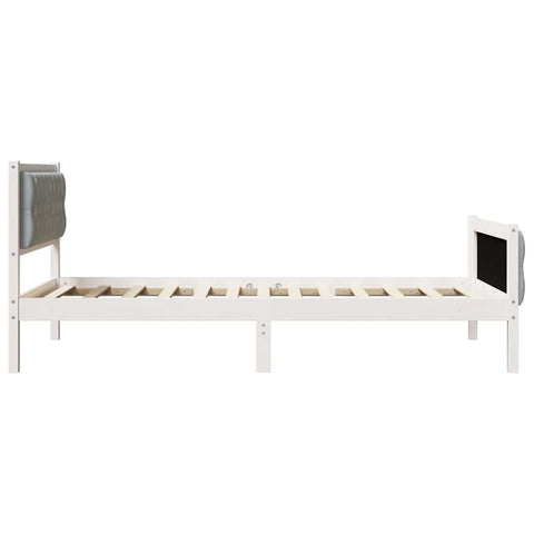 vidaXL Bed Frame with Headboard Light Grey 100 x 200 cm Fabric
