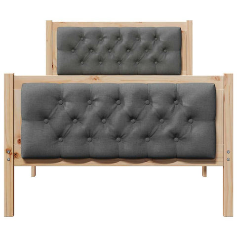 vidaXL Bed Frame with Headboard Dark Grey 90 x 200 cm Fabric