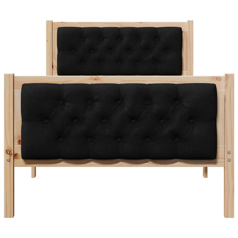 vidaXL Bed Frame with Headboard Black 90 x 200 cm Fabric