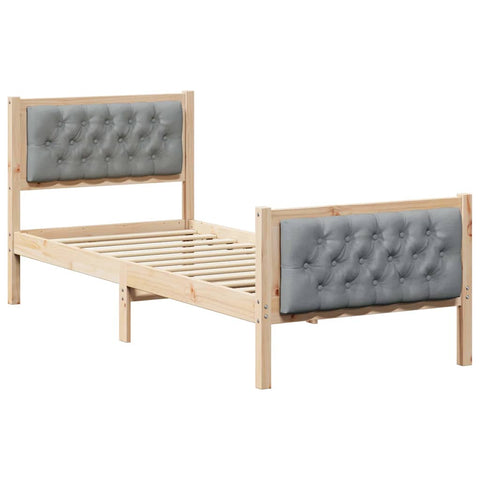 vidaXL Bed Frame with Headboard Light Grey 80 x 200 cm Fabric
