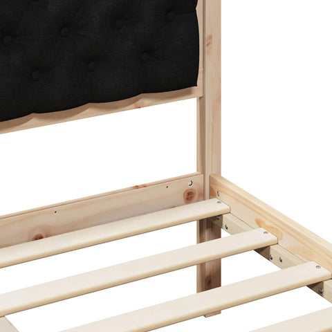 vidaXL Bed Frame with Headboard Black 80 x 200 cm Fabric