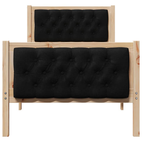 vidaXL Bed Frame with Headboard Black 80 x 200 cm Fabric