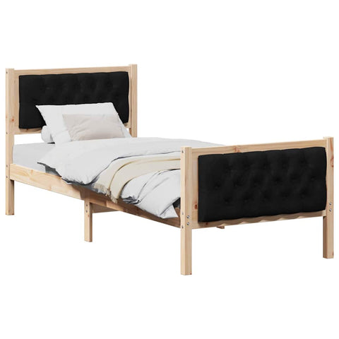 vidaXL Bed Frame with Headboard Black 80 x 200 cm Fabric