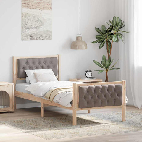 vidaXL Bed Frame with Headboard Taupe 80 x 200 cm Fabric