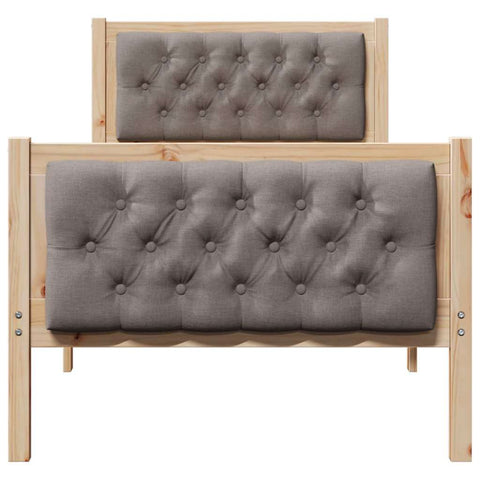 vidaXL Bed Frame with Headboard Taupe 80 x 200 cm Fabric