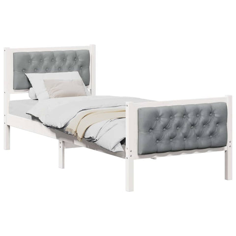 vidaXL Bed Frame with Headboard Light Grey 80 x 200 cm Fabric