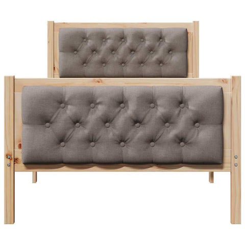 vidaXL Bed Frame with Headboard Taupe 90 x 190 cm Fabric
