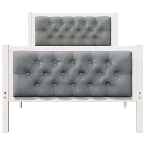 vidaXL Bed Frame with Headboard Light Grey 90 x 190 cm Fabric
