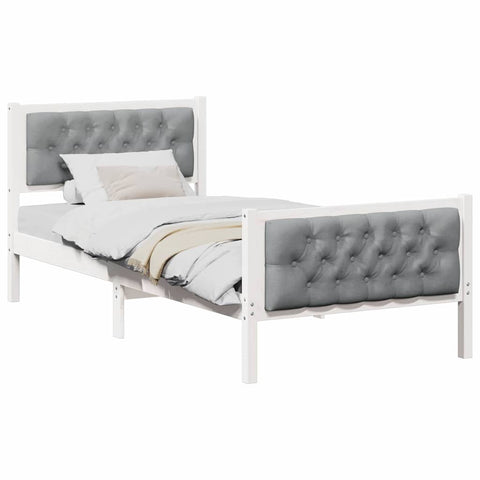 vidaXL Bed Frame with Headboard Light Grey 90 x 190 cm Fabric