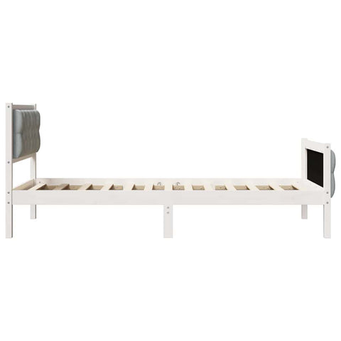 vidaXL Bed Frame with Headboard Light Grey 90 x 190 cm Fabric