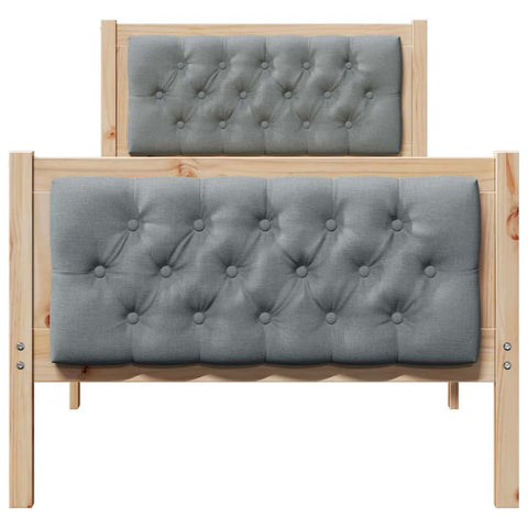 vidaXL Bed Frame with Headboard Light Grey 75 x 190 cm Fabric