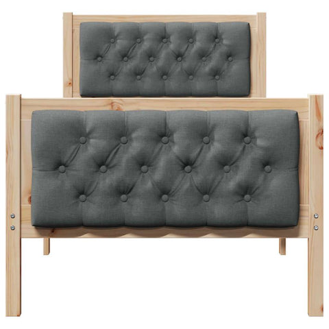 vidaXL Bed Frame with Headboard Dark Grey 75 x 190 cm Fabric
