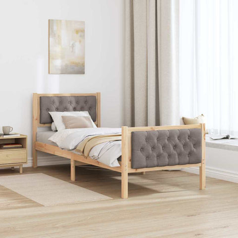 vidaXL Bed Frame with Headboard Taupe 75 x 190 cm Fabric
