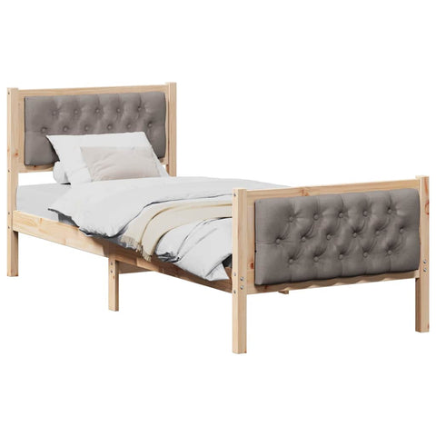 vidaXL Bed Frame with Headboard Taupe 75 x 190 cm Fabric