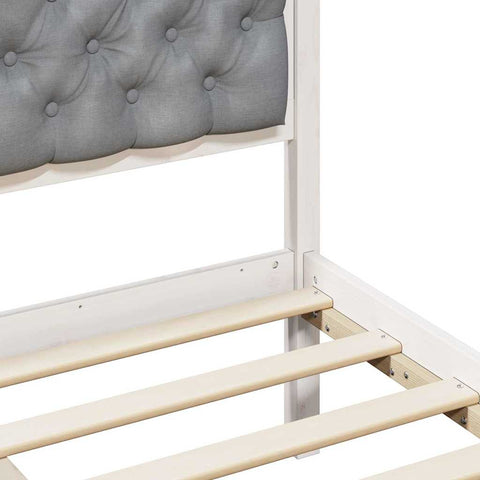 vidaXL Bed Frame with Headboard Light Grey 75 x 190 cm Fabric